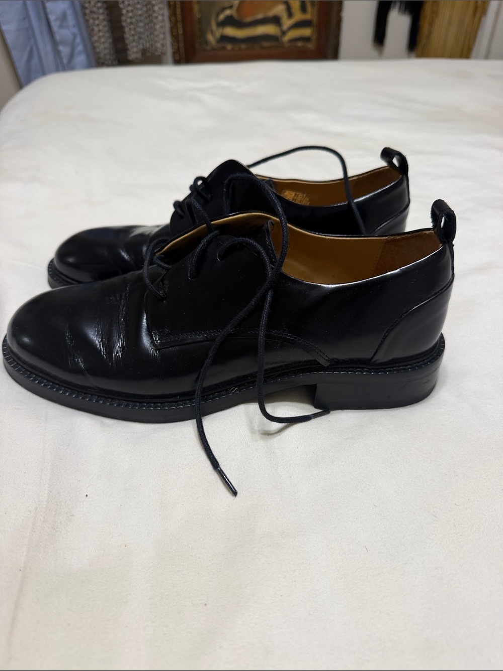 ALOHAS Black Gloss Leather Derby Shoes - Picture 2 of 8